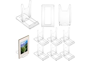 DGHOME 6 Set Acrylic Plate Stands, Clear Display Stand Adjustable Clear Acrylic Plastic Display Stands Easel Multifunctional Display Holder for Photos, Place Cards, Phones, Books (11.2x10.5x6cm)