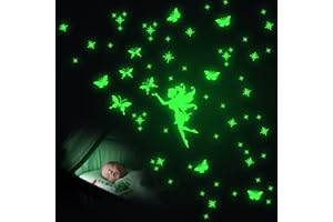 ENCURYNA Pegatina Pared Hadas Brillantes, Estrellas Brillantes Autoadhesivas para Decoración de Habitación Infantil, Decoración de Habitación de Bebé, Pegatina Pared Hadas Brillantes
