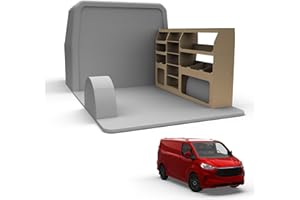 VAN DEMON Van Racking fits Ford Transit Custom (Short (L1) Wheelbase) Plywood Easy Self Assemble Tool Storage Shelving - Fitting Fixtures Included - (Driver Side)