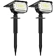 WELALO 57 LED Solar Landscape Spotlights, 2-in-1 Waterproof Solar Powered Garden Lights, 6500K 800LM 3 Brightness Modes Solar Spot Lights Outdoor for Garden, Dusk to Dawn (Cool White, 2 Pack)