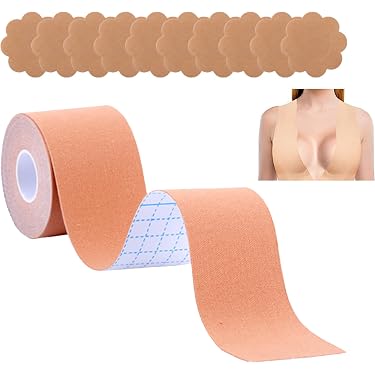 Cache-tétons Adhésifs Ronds TOPALLI - 2 Paires, Beige, Taille Unique, Effet Remontant