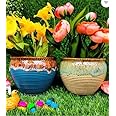 Niyara Combo Designer Handmade Combo Ceramic planters Pot for Indoor Outdoor Home,Garden Office Decor Balcony (Small Glacier)