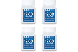 UIUZMAR 12.88 mS/cm Solution D'étalonnage de la Conductivité Solution D'étalonnage de la Salinité Solution Tampon Standard de Conductivité pour Testeur EC Compteur Hydroponique 4 Bouteilles de 50mL