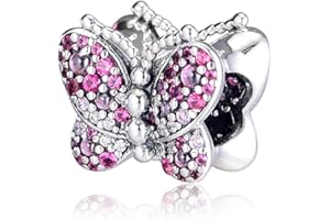 PANDOCCI 2019 Primavera Rosa abbagliante Farfalla Bead 925 Argento Fai da Te Adatto per Originale Pandora bracciali Gioielli Moda Fascino