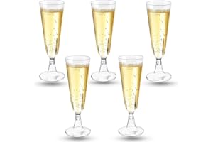 Coztie Sektgläser Plastik, 30 Stück Kunststoff 150ml Mehrweg Champagnergläser Mimosa für Sektempfang, Hochzeit, Geburtstag, Picknick, Party - Transparent