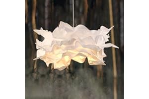 DUNMW Lampada a sospensione creativa con nuvole di carta fai-da-te, lampada da soffitto con fiori di carta artistica Lampada da soffitto con nuvole decorative per camera da letto, soggiorno, 17,9"