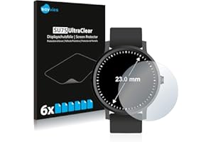 Savvies 6 Stück Schutzfolie für Armbanduhren (Kreisrund, ø: 23 mm) Displayschutz-Folie Ultra-Transparent