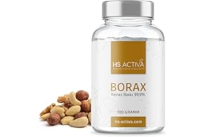 ‎HS ACTIVA ENERGETISIERTE VITALSTOFFE HS ACTIVA Borax 99,9% I Borsalz I Natriumtetraborat I 100 Gramm I Natürlich und Rein I Haushaltsmittel