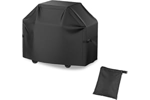 Newbob Large Bache de Protection pour Barbecue, 117x61x117cm Universelle Housse Barbecue Exterieur Housse Plancha, 420D Oxford Imperméable Coupe-Vent Anti-UV Couverture de Grill