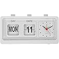Warmhm Led Digital Clock Date Clock Digital Clock Large Display Alarm Countdown Clock Days Table Clock Desk Clock Outdoor Time Day Date White Child Wall Clock for Living Room