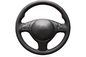 MEWANT Housse de Volant personnalisée en Cuir synthétique en Microfibre en Cuir Housse de Volant Housse de Volant DIY Couture à la Main pour M Sport E46 330i 330Ci E39 540i 525i 530i M3 E46 M5 E39