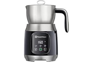 Maestri House elektryczny spieniacz do mleka 4 w 1, 600 ml, o zmiennej temperaturze i grubości piany, sterowanie Smart Touch, do latte cappuccino, gorącej czekolady, gorącego mleka