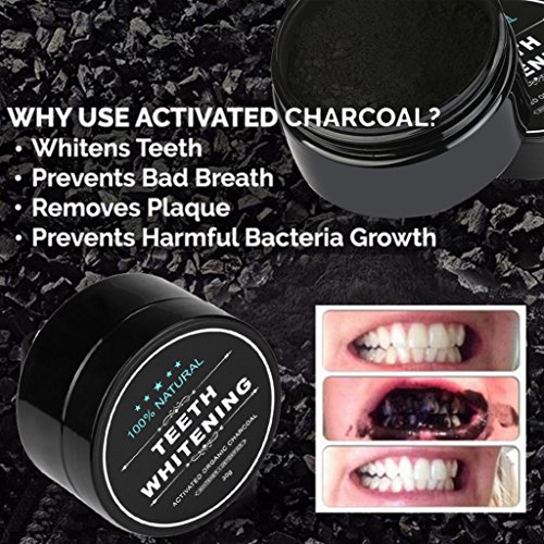 Premium 30g Aktivkohle – Holeider 100% organisches Pulver – Keine chemischen Zusätze – Erfrischt den Atem – Veganes Aktivkohlepulver – Für Bleaching und Zahnaufhellung – Active Carbon Activated Charcoal+Toothbrush - 7