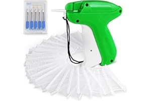 1PLUSSELECT Etiquettes de Prix, Etiqueteuse Pistolet D'étiquetage avec 5 Aiguilles de Rechange+1200 Fils Paddle (5cm)+Instructions,Pistolet Etiquette Textile Tag Gun pour Etiquettes de Marque de Vêtement