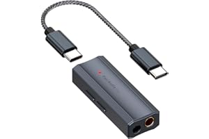 Fosi Audio DS2 DAC Amplificatore Cuffie, USB C Hi-Res 32bit/384kHz DSD256, Uscite Doppie 4,4 + 3,5 MM, Portatile Amplificatore per Cuffie 16-300Ω, Doppio Chip CS43131, per Phone/PC/Lettori Musicali