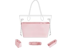 DGAZ Seide Handtasche Organizer für Neverfull PM/MM/GM, Taschenorganizer Tasche in Tasche Organizer, Taschenformer Einsatz mit Innentasche (Rosa, MM)
