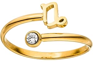 Purelei® Sternzeichen Ring – Wasserfester Damenring aus langlebigem Edelstahl – Verstellbare Ringe von Größe 50 bis 60 – Modeschmuck für deinen individuellen Look