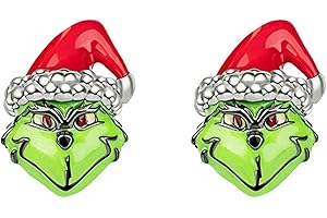 GAUEIOUR Christmas Grinch Earrings,Europe and America Fashion Green Hair Monster Alloy Earrings,Cute Cartoon Party Style Earring
