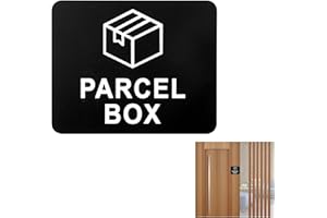 YQSIBTH Black Self-Adhesive Parcel Box Sign - Acrylic Information for Safe Package Drop and Mail Delivery - Never Loose Items 11x9 cm