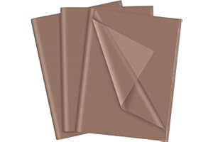 NEBURORA Papier de soie marron pour sacs cadeaux 60 feuilles de papier de soie marron en vrac 35 x 50 cm Papier cadeau marron foncé pour emballage cadeau Filler Art Anniversaire Mariage (Marron)