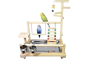 ATB-GIFT Parrot Playstand, Bird Playground, Papagei Vogel Spielplatz, Papageien Vogelständer Vogelspielplatz für Vogelkäfige, für Wellensittich Nymphensittich(37 * 26 * 44CM)