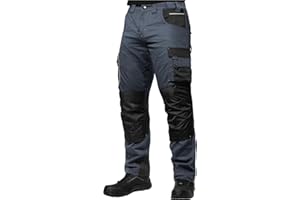 ACE Genesis Pro Herren-Arbeitshose lang - Männer-Arbeitshosen mit Stretch-Bund, Gummizug & Kniepolster-Taschen