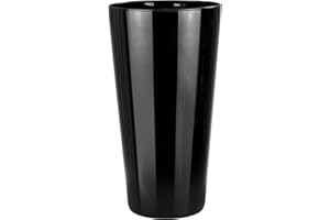 TREND FOR HOME Vaso Nero Moderno Alto da Terra Interno Conico 29.5 cm - Fiori Vetro Centrotavola Decorativo Grande | Ø 16 cm | Alyssa Piano Black