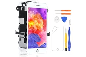 Yodoit Ersatz für LCD Touchscreen Digitizer Display für iPhone 8 Plus Vormontiert mit Hörmuschel, Frontkamera& Näherungssensor Reparaturset Komplett Ersatzbildschirm mit Werkzeuge (Weiß)