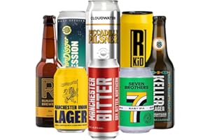 BEER HUNTER Manchester Breweries Craft Beer Mixed Case of British Lager, IPA's and Pale Ales (8 pack) - Manchester Gift Set for Men, For Her, Perfect for Birthdays, Anniversary, Christmas, Colleague, For Dad