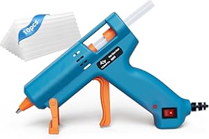 Tilswall Hot Glue Gun Kit, 50W Mini Glue Gun, Fast Preheating Hot Melt with 10pcs 130mm x 7mm Glue Sticks for Crafting, DIY, Art, Home Repairs, Cards, Glass, Wood, Metal, Plastic and Fabric