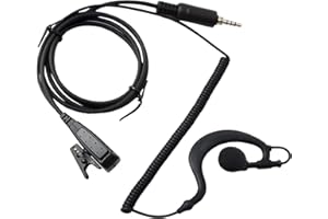 HYS Walkie Talkie Auricular en forma de G con micrófono compatible con Yaesu Vertex VX-6 VX-6E VX-7E VX-7R VX-120 VX-127 VX-170 VX-177 FT-270 Radio de 2 vías