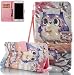 Produktbild iphone 6 Leder Hülle,Iphone 6 Hülle, Roreikes Premium Handy Lederhülle Tasche Case Cover PU Schutz Etui Schale Gemalt geprägt Muster Design Backcover Flip Cover Wallet Hardcase im Bookstyle mit Standfunktion Karteneinschub und Magnetverschluß Etui Flip Case (4.7Zoll)