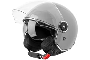 VINZ Tobia Jethelm mit Doppelvisier | Roller Helm mit Sonnenblende | In Gr. XS-XXL | ECE 22.06 Zertifiziert | Motorradhelm mit Visier |Viele Farben Erhältlich