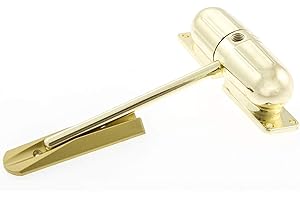 Sterling DCB209 - Ferme-porte à ressort avec indice anti-feu de 1/2 heure - Monté en surface - Laiton poli, chrome satiné - Noir/Blanc