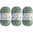 3Pcs 50g Milk Yarn Knitting Cotton Yarn Soft Chunky Hand-Woven Crochet Wool Yarn for Handcrafts Crocheting Knitting (Mint Green)