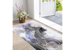 Decorator HOME Designer Teppich Fancy IX für Wohnzimmer – Waschbar & rutschfest 80x160 cm - Fußbodenheizung geeignet - Polyester Blau Vielseitig & Pflegeleicht