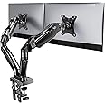 HUANUO Dual Monitor Stand - Adjustable Gas Spring Monitor Desk Mount VESA Bracket with C Clamp, Grommet Mounting Base for 13 