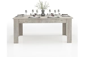 WHOUS Tavolo Allungabile JESI per Sala da Pranzo e Soggiorno, Estensibile da 160 a 210 cm, Tavolo Cucina per 6-8 Persone, Cemento