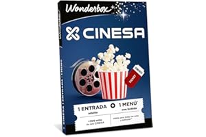 WONDERBOX - Caja Regalo - Cine + menú para 1 Persona - 1 Entrada de Cine + 1 menú Compuesto por Palomitas y Bebida para 1 Persona - Válido Durante 3 años y 3 Meses