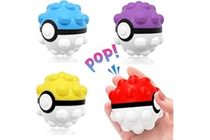 IRONIUM Pop Fidget It Ball Stressball, Fidget Ball Popit Ball Antistressball Spielzeug, Poppet Bälle Fidget, Bubble Silikon Quetschball für Kinder Erwachsene (4er)
