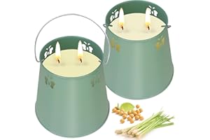 LFENYIGI Citronella Candles Outdoor, 2 x 19oz Large Citronella Candle with Handle, Long-Lasting Outdoor Candles, 240 Hours Burning Lemongrass Scented Candle for Camping Patio Garden