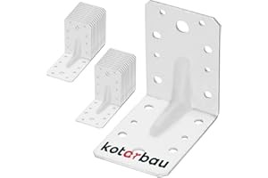 KOTARBAU® 25er Set Winkelverbinder - 90 x 90 x 65 mm - verzinkter Stahl - mit Sicke - Metallwinkel 90 Grad - Silber - Holzverbinder - Schwerlastwinkel - Holzwinkelverbinder