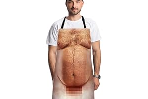 CAREIGN Secret Santa Gifts for Men：Novelty Belly Waterproof Kitchen Apron,Funny Gifts for Men Him,Stocking Fillers for Him Husband on Christmas Birthday Anniversary