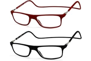 NEW VISION Gafas Presbicia Hombre 2 PACK, Gafas de Presbicia Cierre Imán, Longitud Ajustable, Gafas De Lectura para Hombre y Mujer, NV2904 (C8+C6, 2, x)