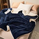 Mulberry Sherpa Polar Battaniye &Ccedil;ift Taraflı &Ccedil;ift Kişilik 220x240 cm Lacivert Polyester Mikrofiber
