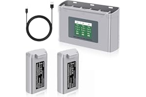 Ypallith Mini 2 Batteria di volo intelligente 2 pezzi 7.7V 2400mAh (31 minuti di autonomia massima) e 3 slot Stazione di ricarica bidirezionale con display LCD compatibile con DJI Mini 4K/2/2 SE/SE