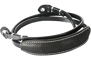 CANPIS Retro Leather Camera Strap Thin Small Beginners DSLRs Camera Neck Strap with Movable Cushion for Sony Leica Canon Nikon Fuji Olympus Panasonic etc