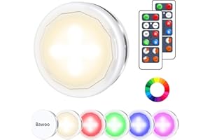 Bawoo Schrankleuchten Led Schrankbeleuchtung 6er Nachtlicht mit Fernbedienung Treppen Licht Unterbauleuchte Batteriebetrieben Schrank Lichter für Schlafzimmer, Kleiderschrank, Kabinett, Küche (Farbe)