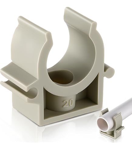 20 Stück PVC-Rohrschellen, 20 Mm | Weiß, Für Wasserrohre & Schläuche, Mit Schnalle, Einfach Zu Montieren