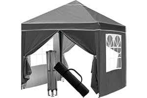 SNENBLUME Pop Up Gazebo, Gazebo with Removable Sidewalls, Sturdy Frame, Weather-Resistant Protection, Ideal for Outdoor Events, Parties, and Markets (grey)